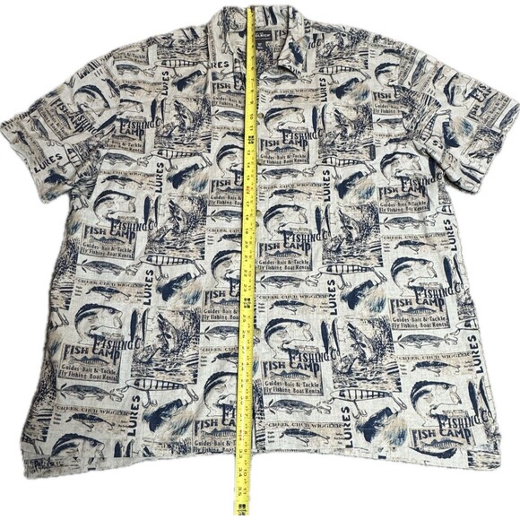 VTG Woolrich Shirt 2XL Mens Outdoor Fish Print Retro - Picture 5 of 10